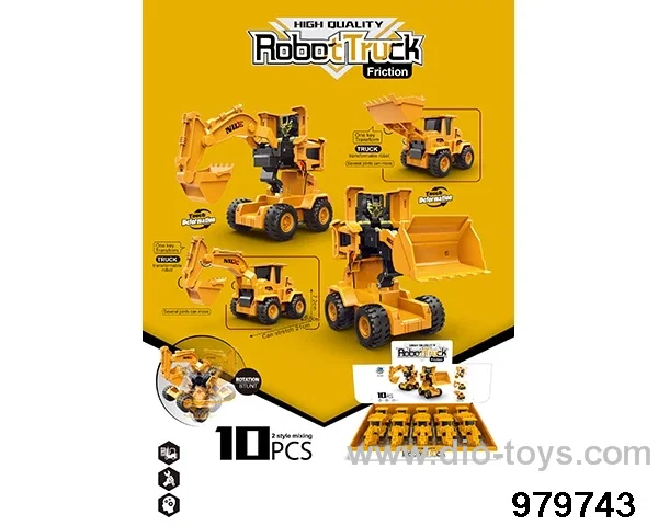 10PCS Inertial deformation engineering vehicle