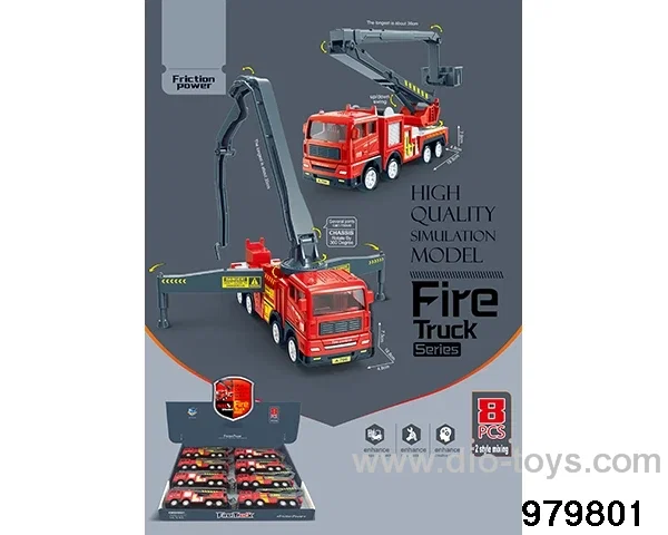 8PCS Model Inertial Fire Truck