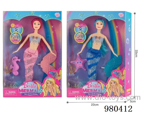 11 inch doll with light/music，2 asstd