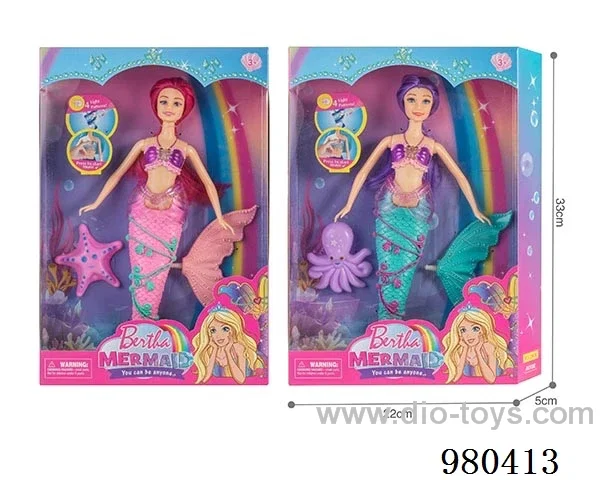 11 inch doll with light/music，2 asstd
