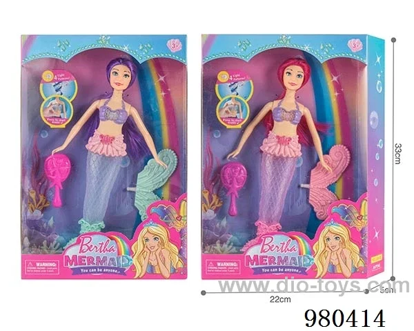 11 inch doll with light/music，2 asstd