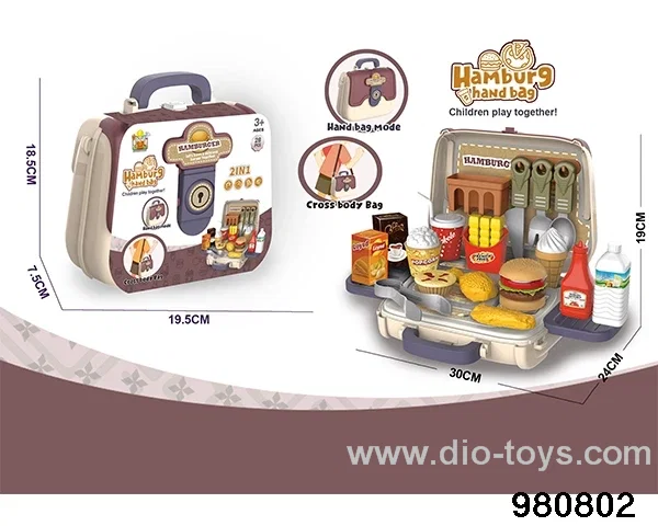 3 in 1 hamburger portable cross span bag in paper card