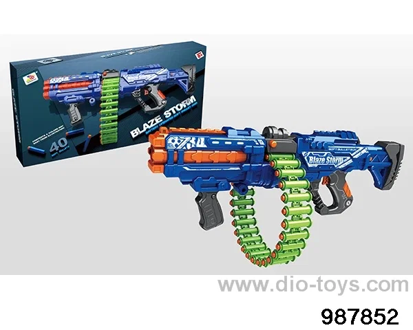 B/0 soft bullet gun (40 bullets+30 cartridges) in color box