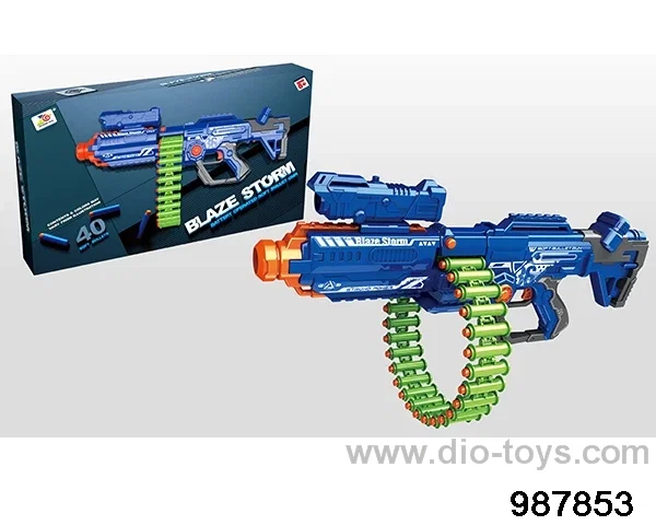 B/0 soft bullet gun (40 bullets+30 cartridges) in color box