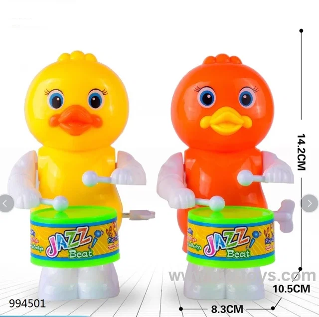 Wind up beat drum yellow duck in opp bag