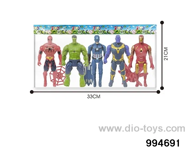 5pcs 16CM Avengers Alliance dolls with lights in BAG