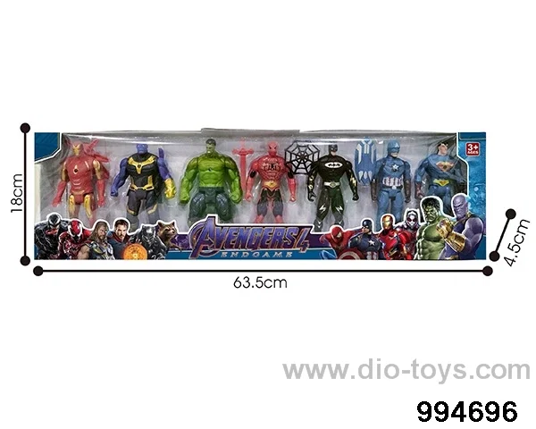 7pcs 16CM Avengers Alliance dolls with lights in window box
