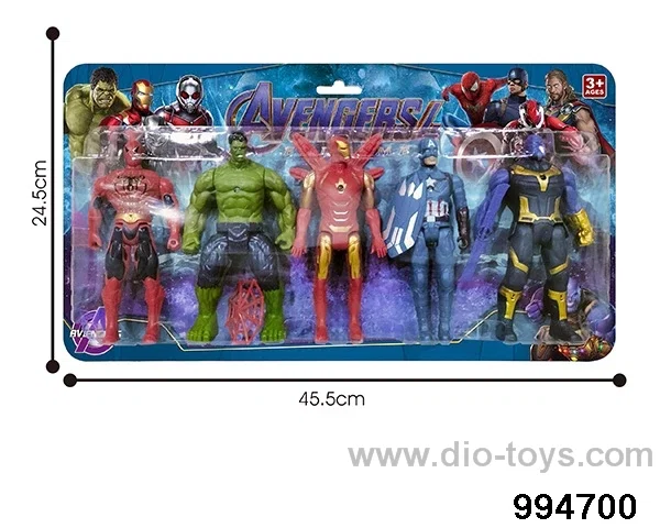 5pcs 16CM Avengers Alliance dolls with lights in blister
