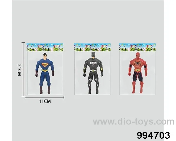 Spiderman Batman Superman 16CM with light in opp bag