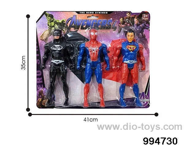 Spiderman Batman Superman 26 "with light in Blister card
