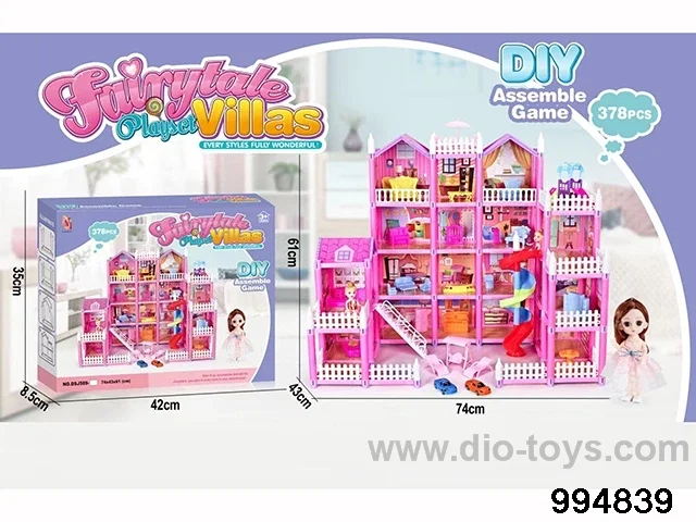 DIY villa set with 6 inch doll in color box