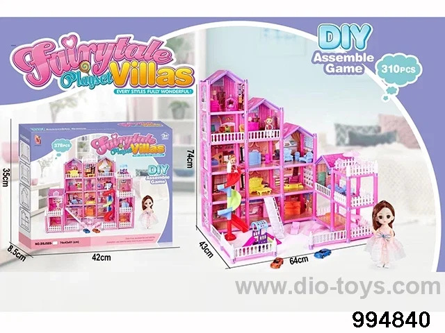 DIY villa set with 6 inch doll in color box
