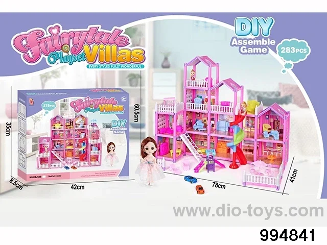 DIY villa set with 6 inch doll in color box