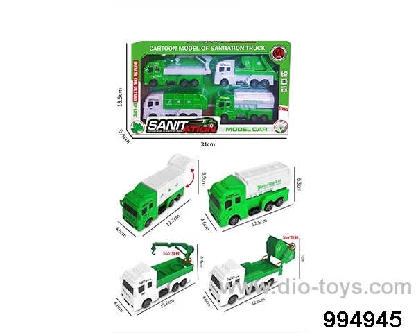 Huili sanitation vehicle in 4pcs color box