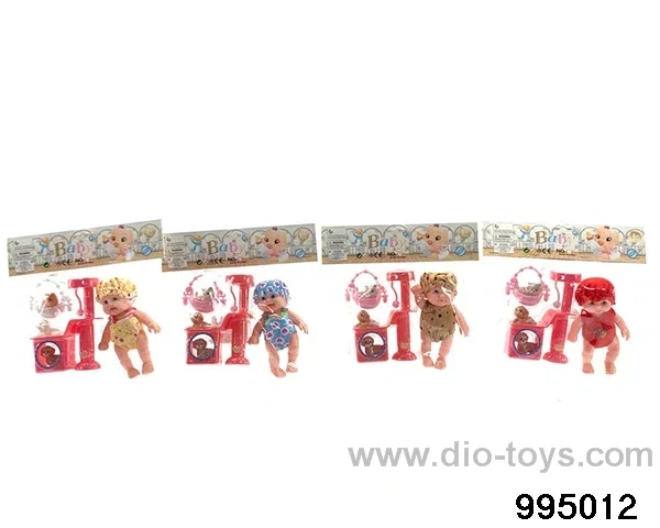 5-inch enamel 8 expression doll with pet rack in PP bag with header