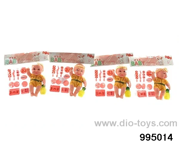 8-inch enamel expression doll with barbecue blister and puffed fruit in PP bag with header