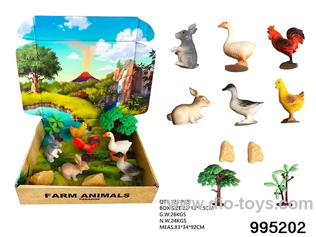 6pcs farm animal set in color box