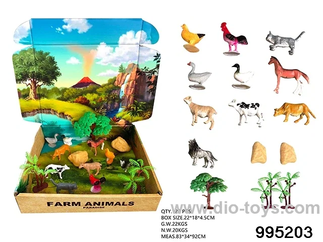10 pcs farm animal set in color box
