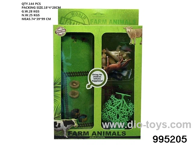 10 pcs farm animal set in window box