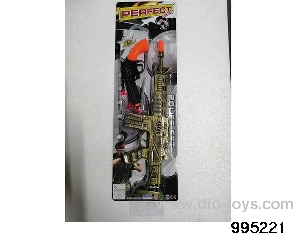 Ancient gold flint gun with revolver needle gun in Blister card