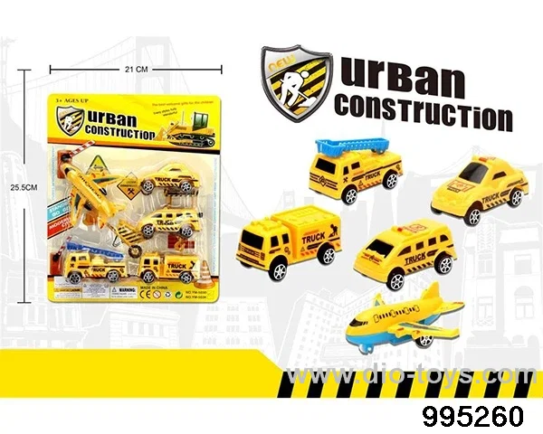 Taxi engineering vehicle engineering vehicle plus passenger aircraft in Blister card