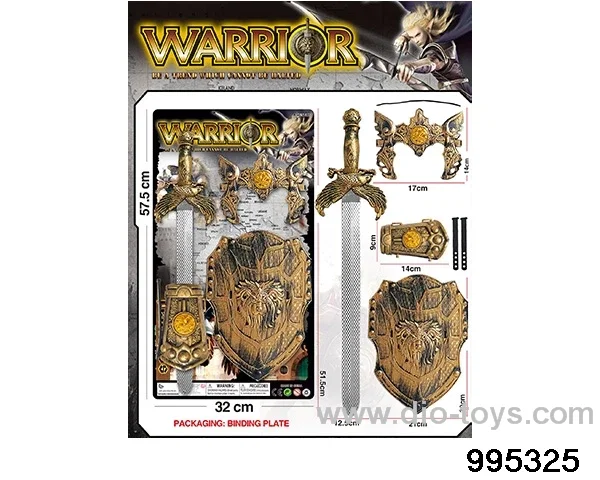 Single Eagle Sword Shield Wrist Mask Set in Tied On Card