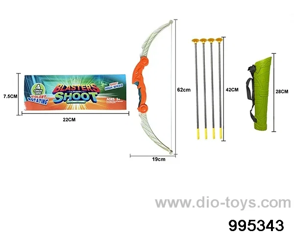 Bow and arrow toy in PP bag with header