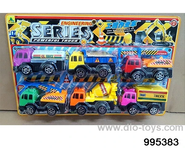 Painting pull-back engineering vehicle in Blister card