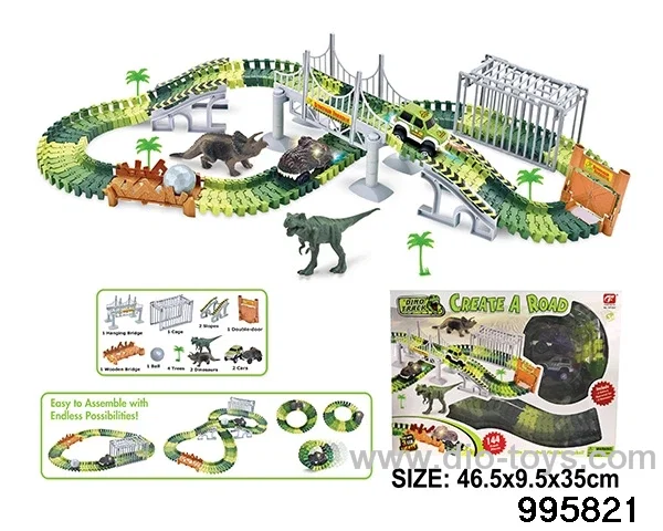 Electric dinosaur track in 144PCS window box
