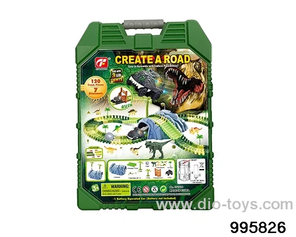 Electric dinosaur track in 120PCS Hand box