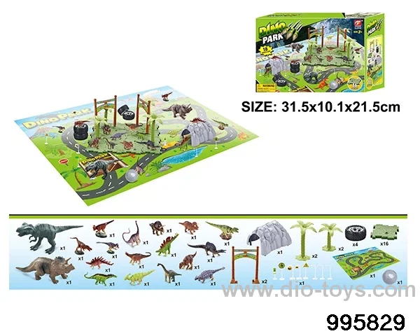 Electric dinosaur track in color box