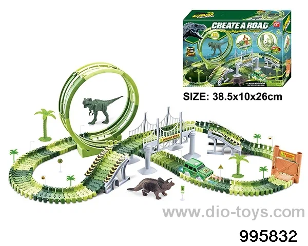 Electric dinosaur track in 168PCS color box