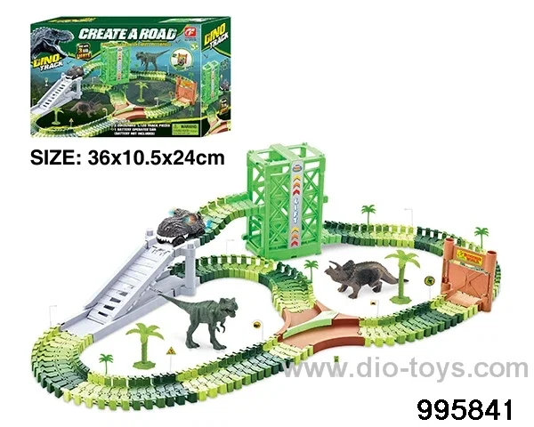 Electric dinosaur track in 120PCS color box
