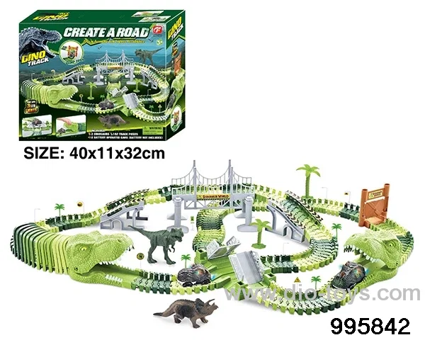 Electric dinosaur track in 192PCS color box