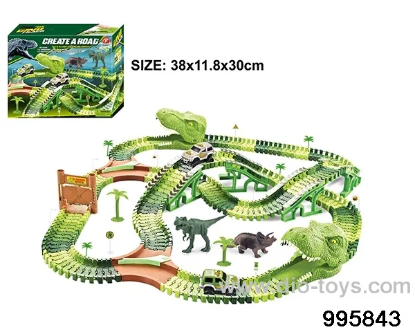 Electric dinosaur track in 240PCS color box