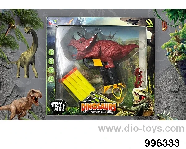 Dinosaur soft bullet gun in window box