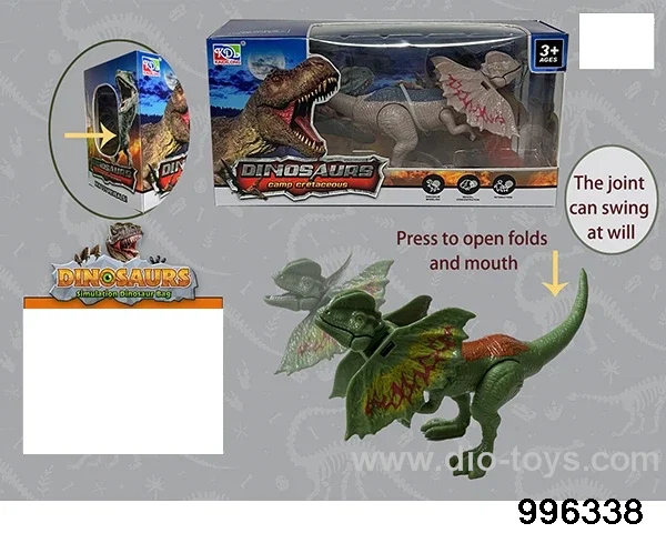 Dilophosaurus in window box