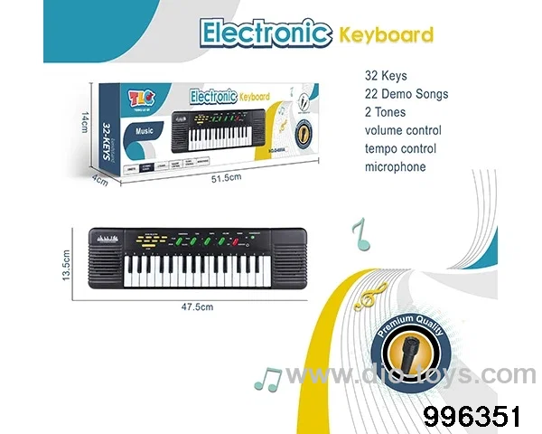 32-button multi-function electronic organ with microphone in color box