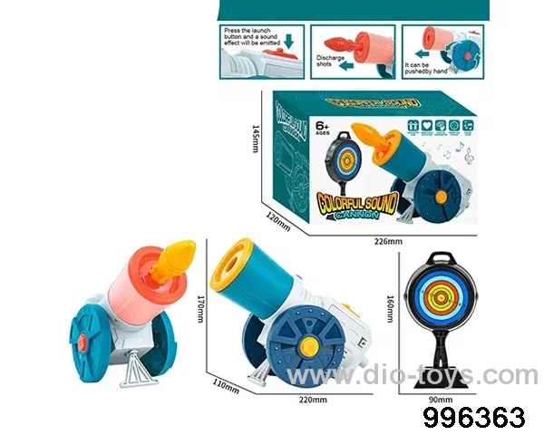 Electric music mortar with three rockets (without light) target in color box