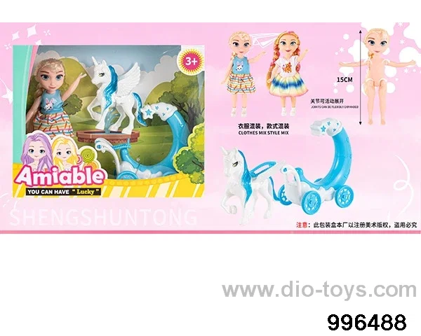 6-inch full-body articulated Aisha casual wear+Pegasus cart in window box
