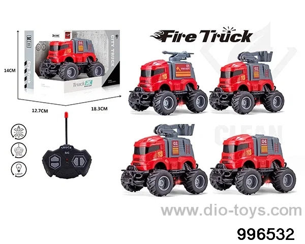 27Mhz four-way light movable accessory fire truck in window box