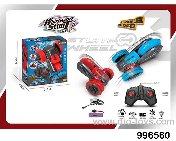 Three-wheel light stunt car (2.4G power pack) in window box
