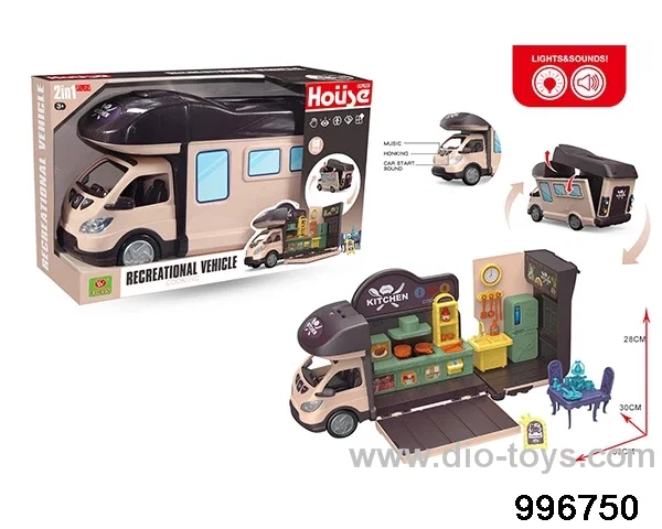 Scene RV with light, music, kitchen theme in display box