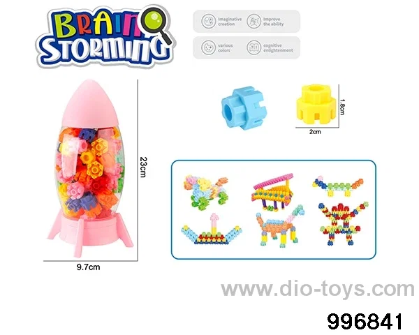 Building block toy in bottle
