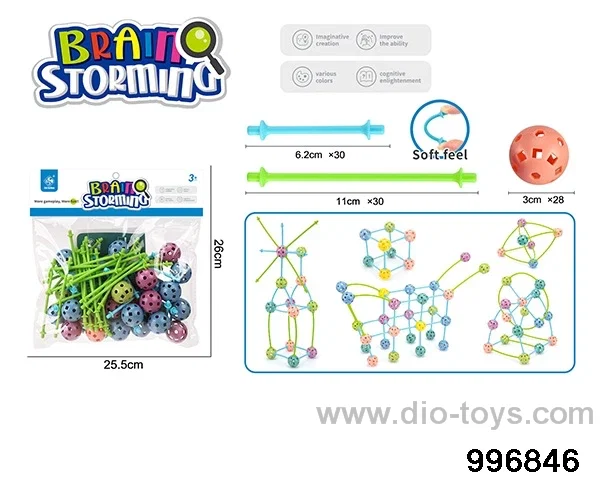 Building block toy in PP bag with header