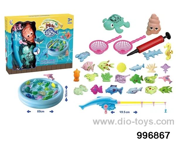 Glow fishing round pool in color box