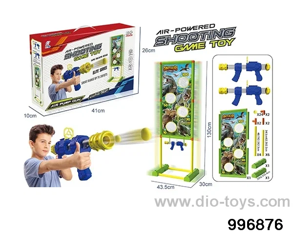 Two-gun mobile dinosaur target in color box