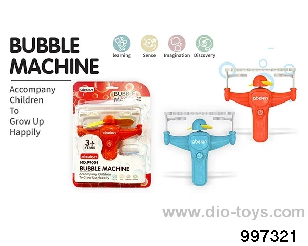 Aircraft bubble gun with 1 bottle of 120ML bubble water in blister