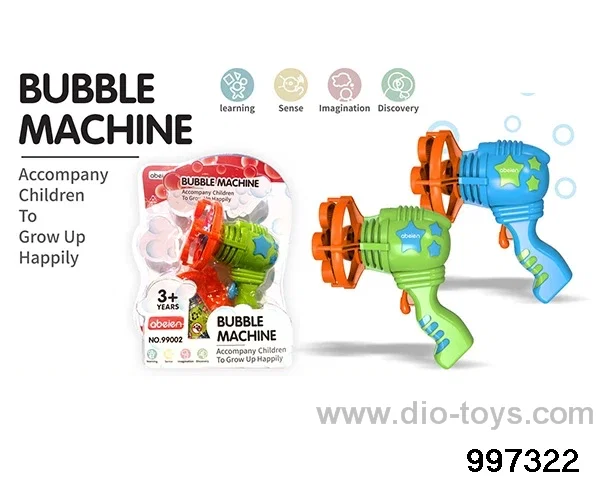 Four-hole bubble gun with 1 bottle of 170ML bubble water in blister