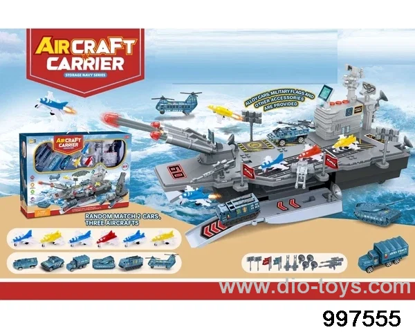 2 in 1 multifunctional deformational storage aircraft carrier missile launcher with light and firing sounds